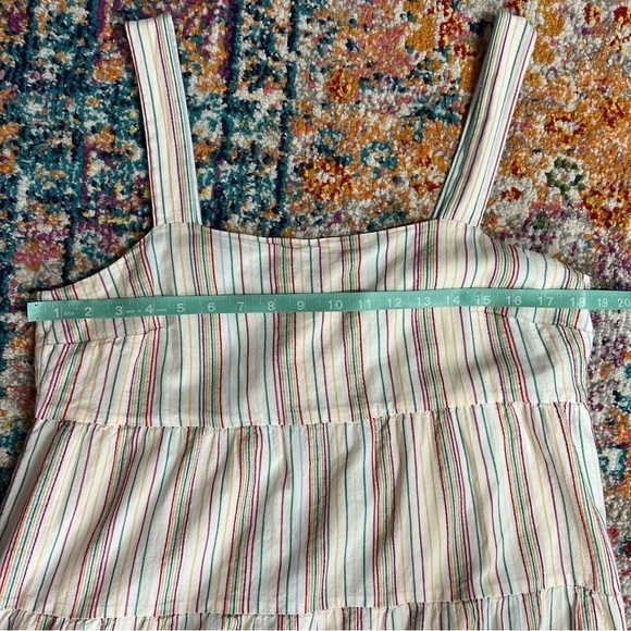 Madewell Tiered Tank Midi Dress Colorful Rainbow Stripe Sundress - Picture 13 of 14
